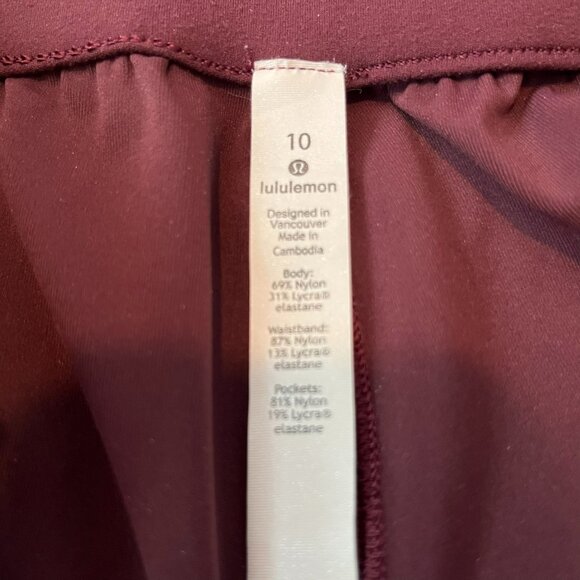 Lululemon Keep Moving Pant 7/8 High Rise Luxtreme, Cassis (Burgundy), Size 10 - Picture 12 of 16